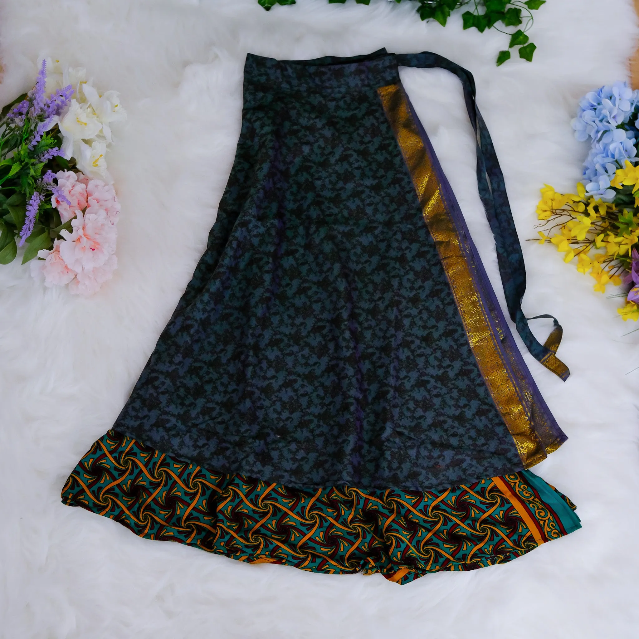 Flowy Reversible Wrap Skirt