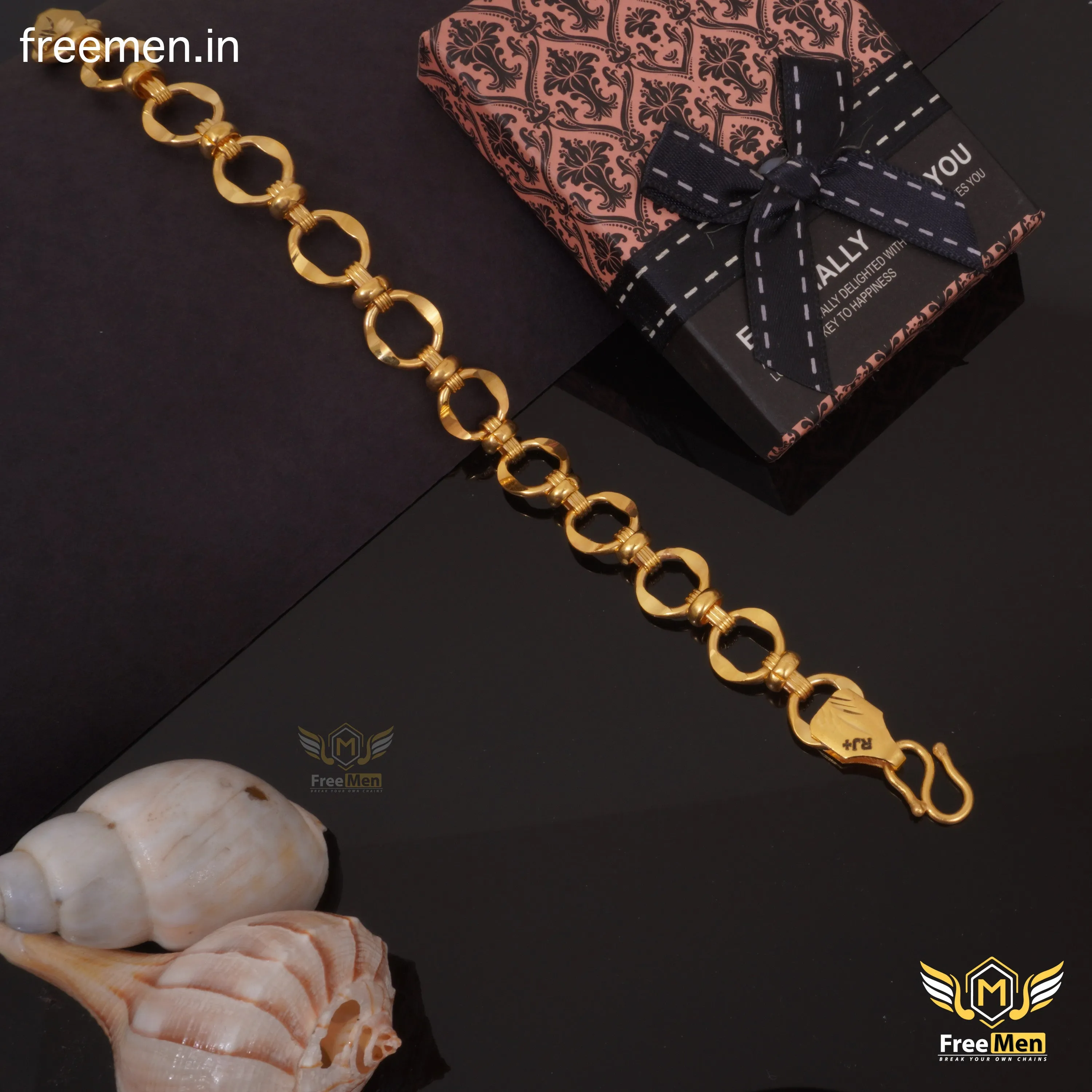 Freemen Elegant Stylish Design Gold Bracelet - FMG286