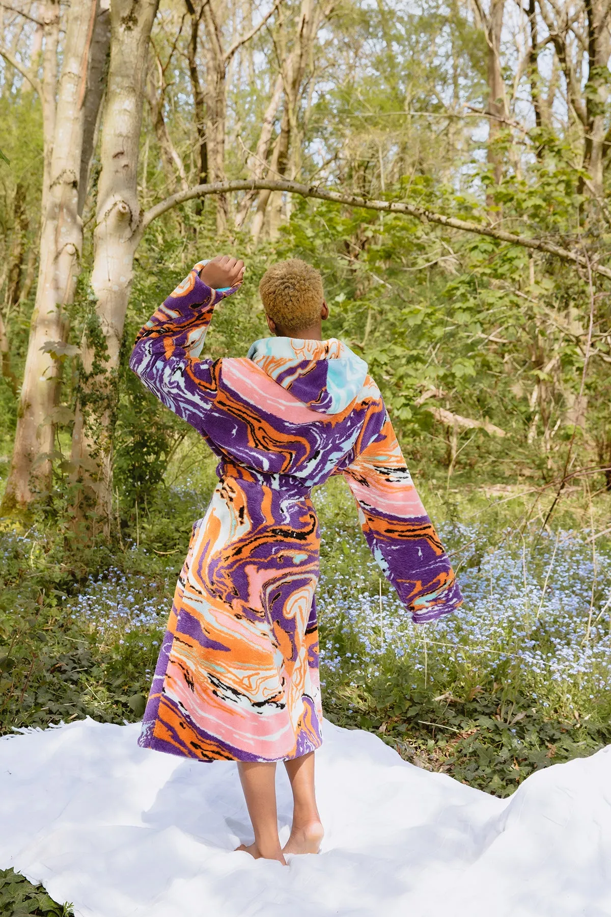 Gaia Printed Robe - Purple