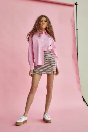 Glamorous Candy Pink Poplin Loose Fit Shirt