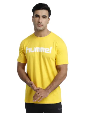 Go Men Cotton Yellow Logo T-Shirt