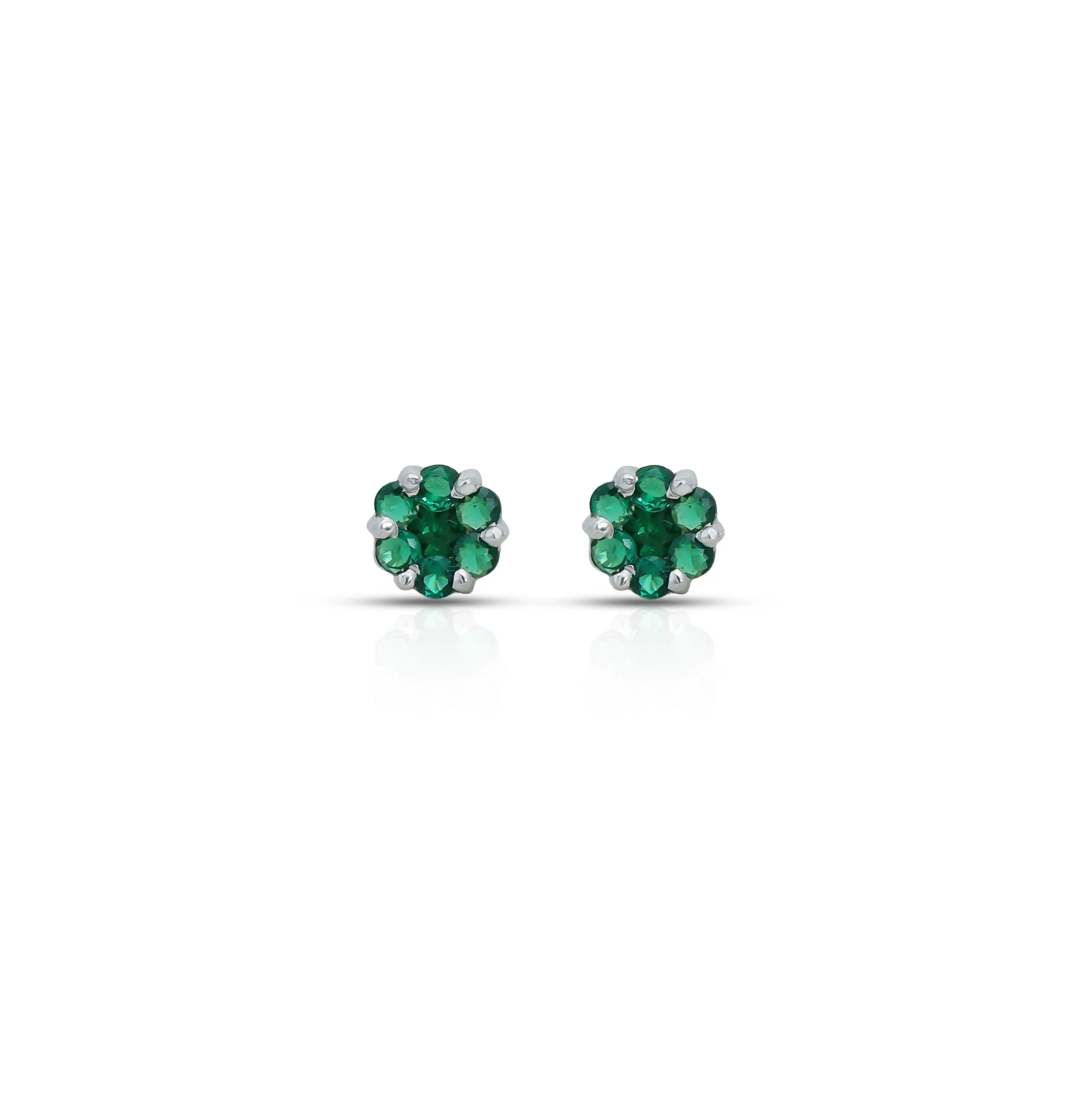 Green Gemstone Stylish Silver Earrings