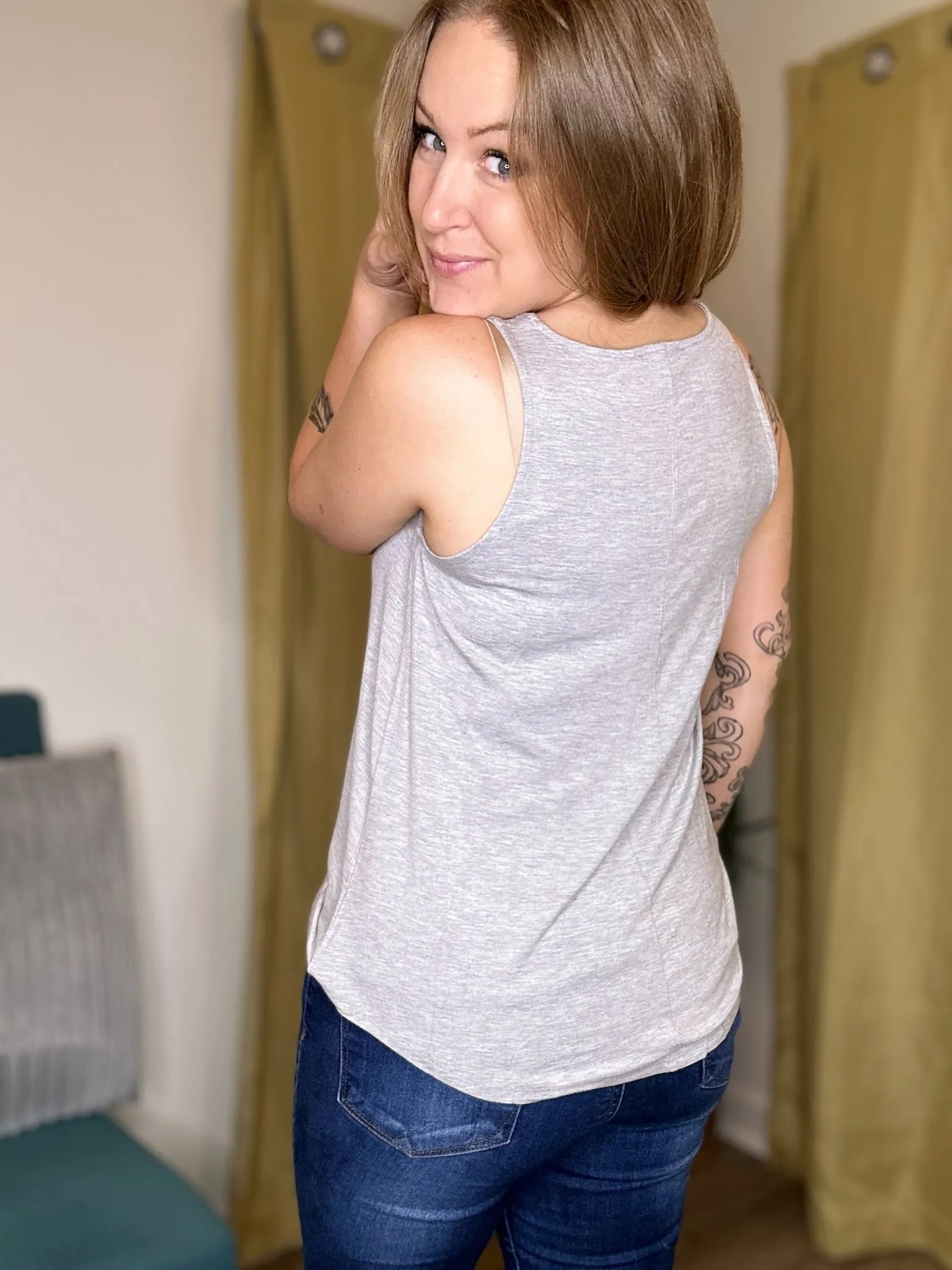 Grey Loose Fit Tank Top