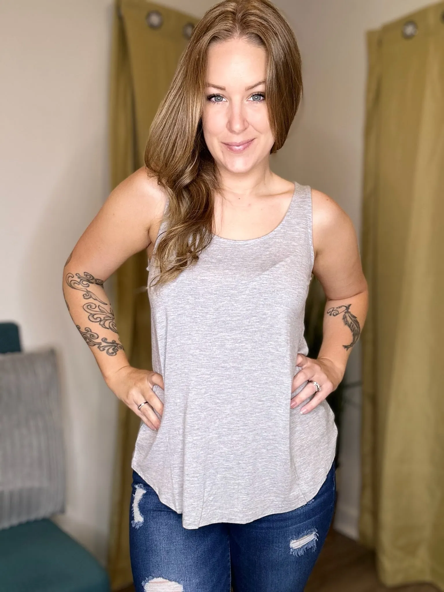 Grey Loose Fit Tank Top