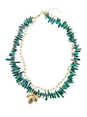 Hawaiian Chips Malachite With Chain Stylish Necklace HN028