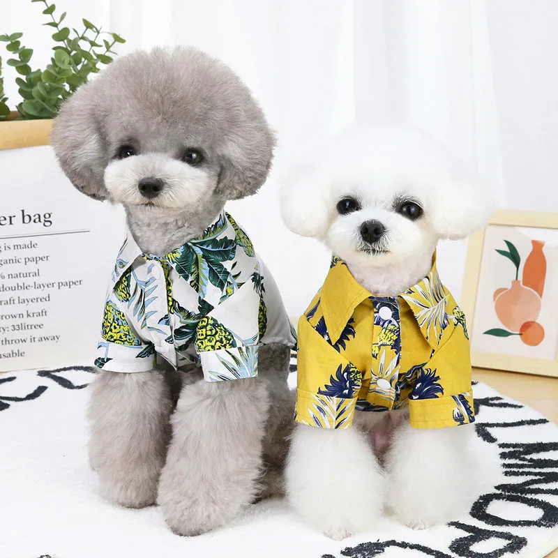 Hawaiian coconut shirt summer pet clothing