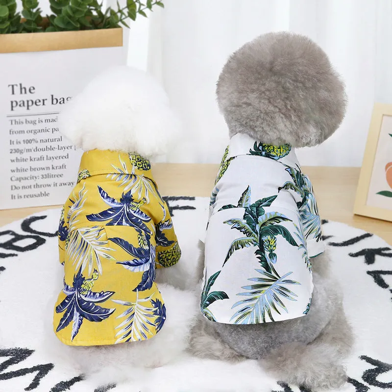 Hawaiian coconut shirt summer pet clothing