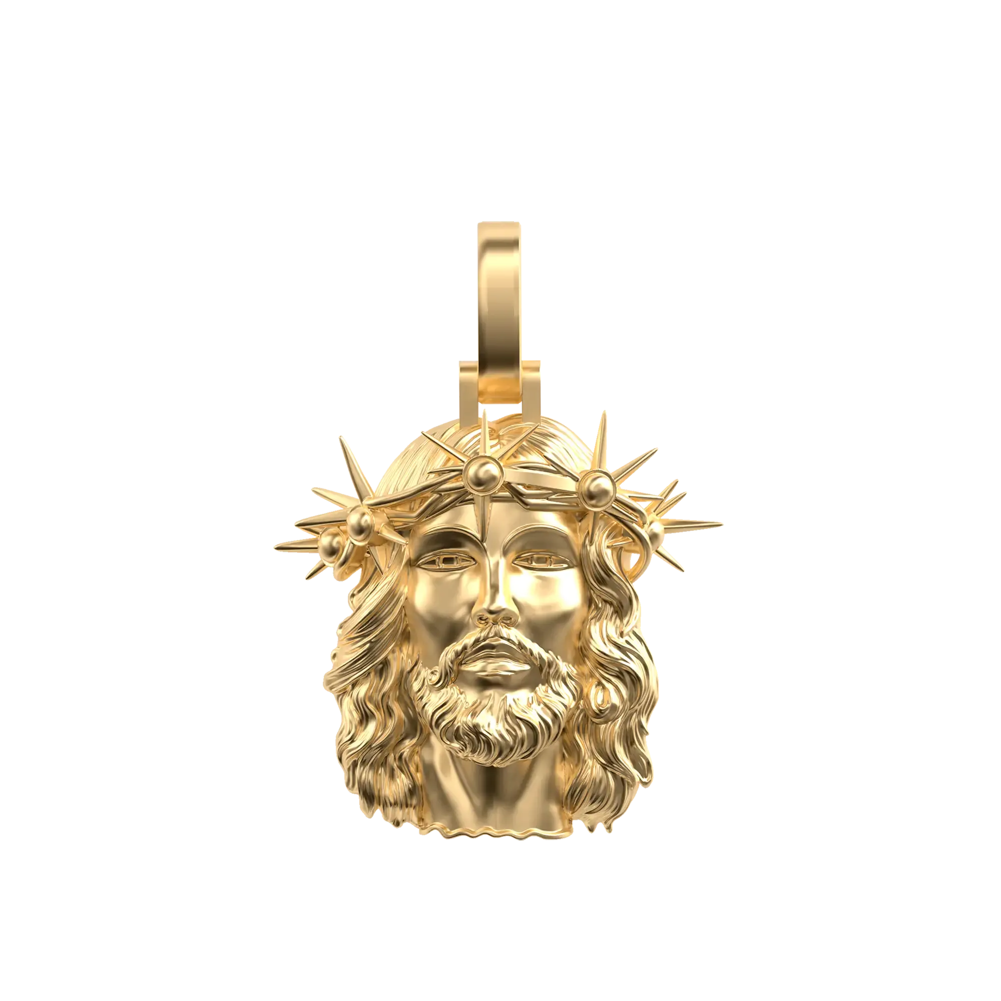 Jesus Piece Plain Gold Pendant - Micro