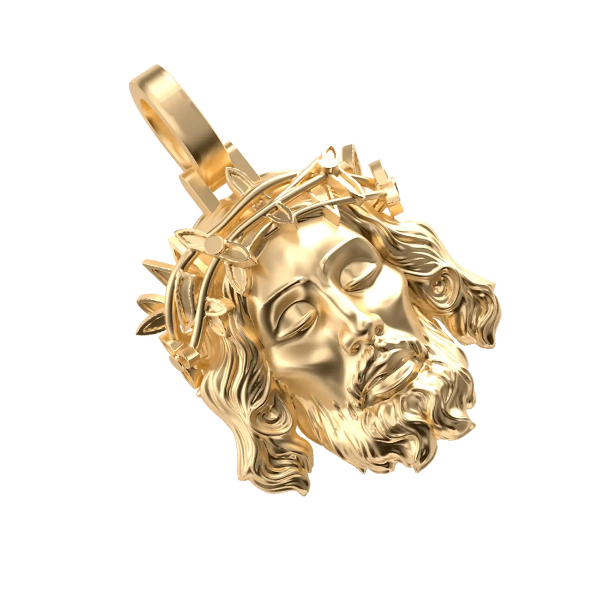 Jesus Piece Plain Gold Pendant - Micro