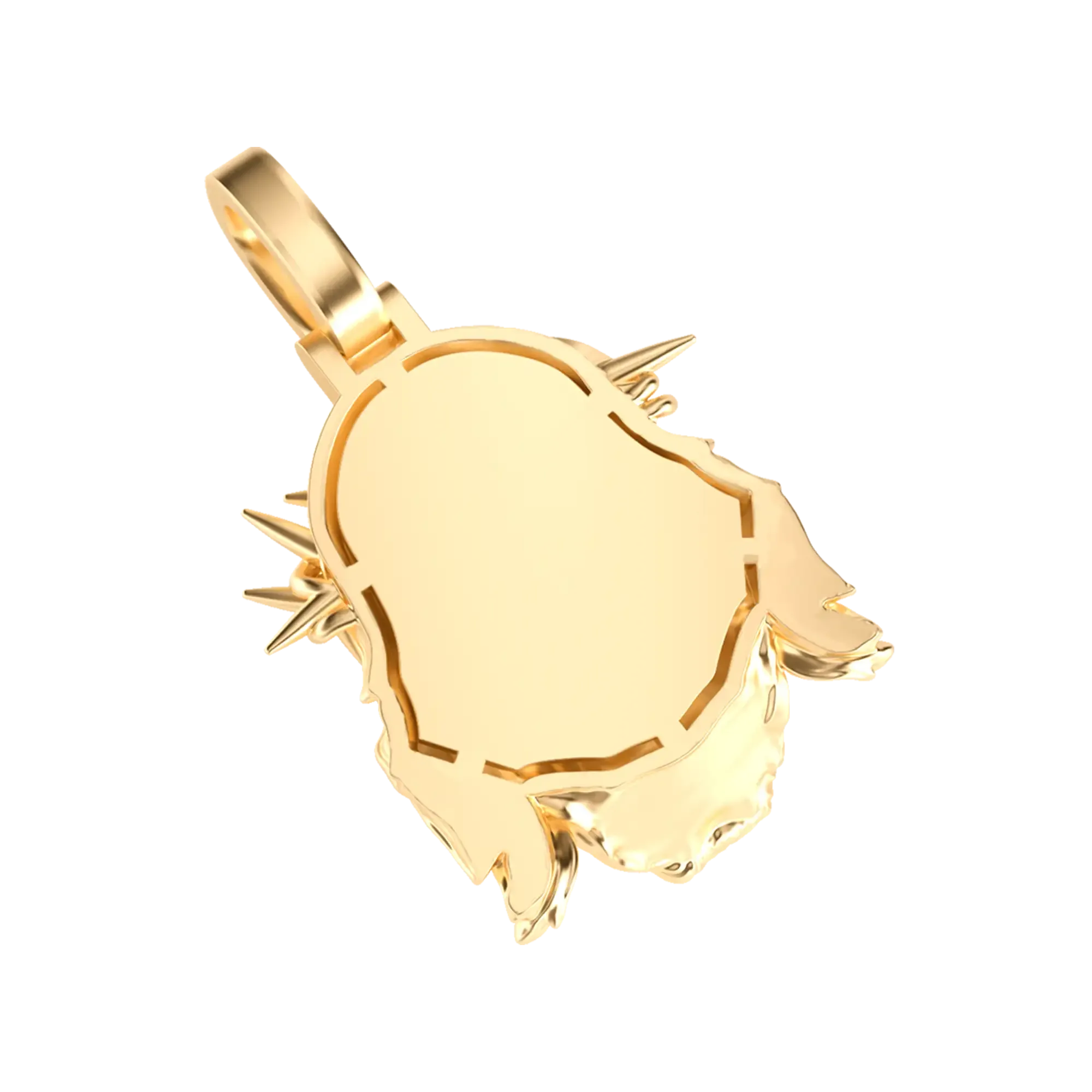 Jesus Piece Plain Gold Pendant - Micro