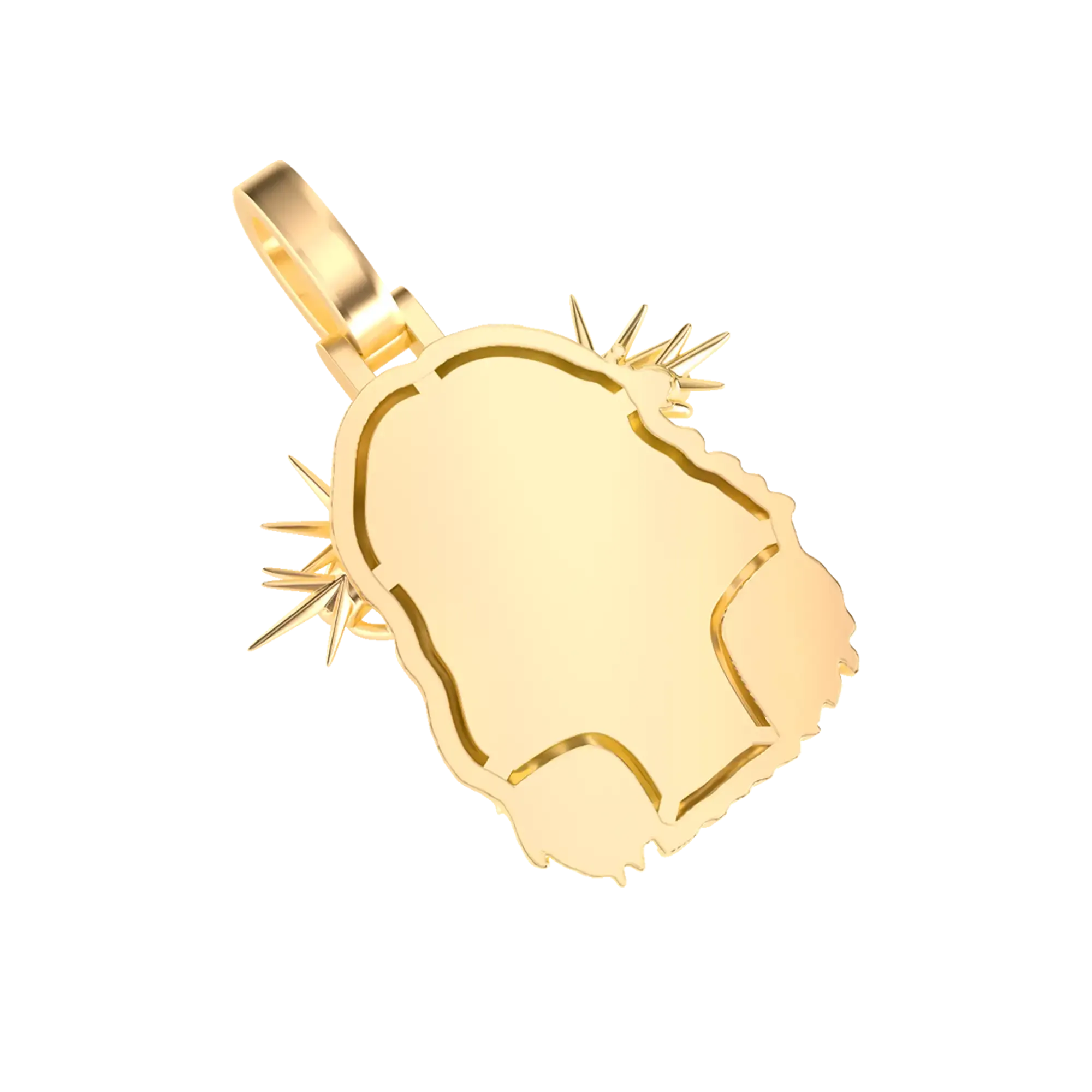 Jesus Piece Plain Gold Pendant - Micro