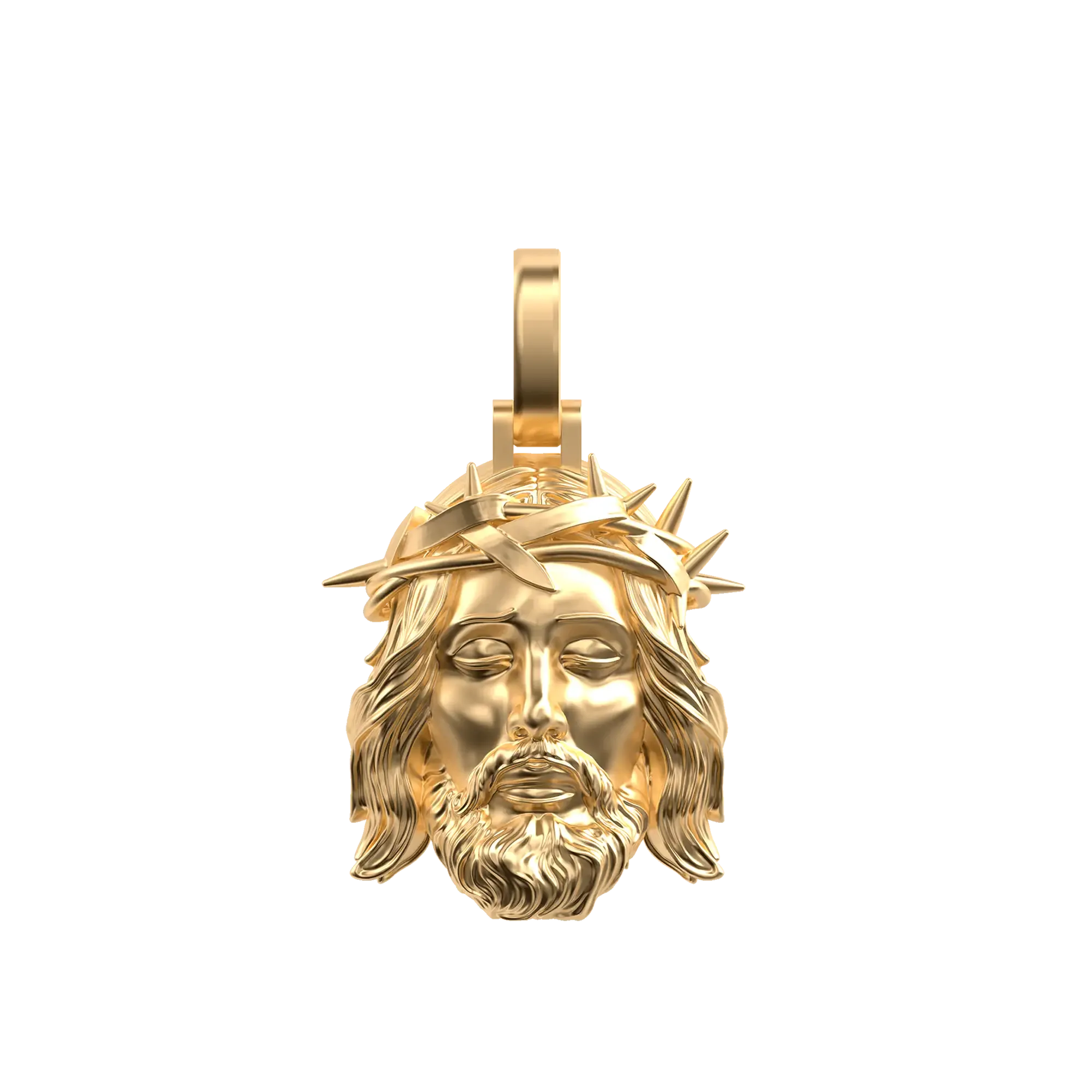 Jesus Piece Plain Gold Pendant - Micro