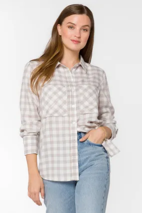 Kacia Taupe Plaid Shirt