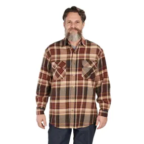 'KEY' Men's Fort Scott Plaid Flannel - Mahogany Plaid