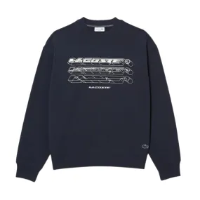 Lacoste Loose Fit Branded Sweatshirt (Blue)