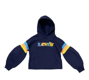 Levi's Hooded sweatshirt with patterned logo for girls 4ED500-B4M blue