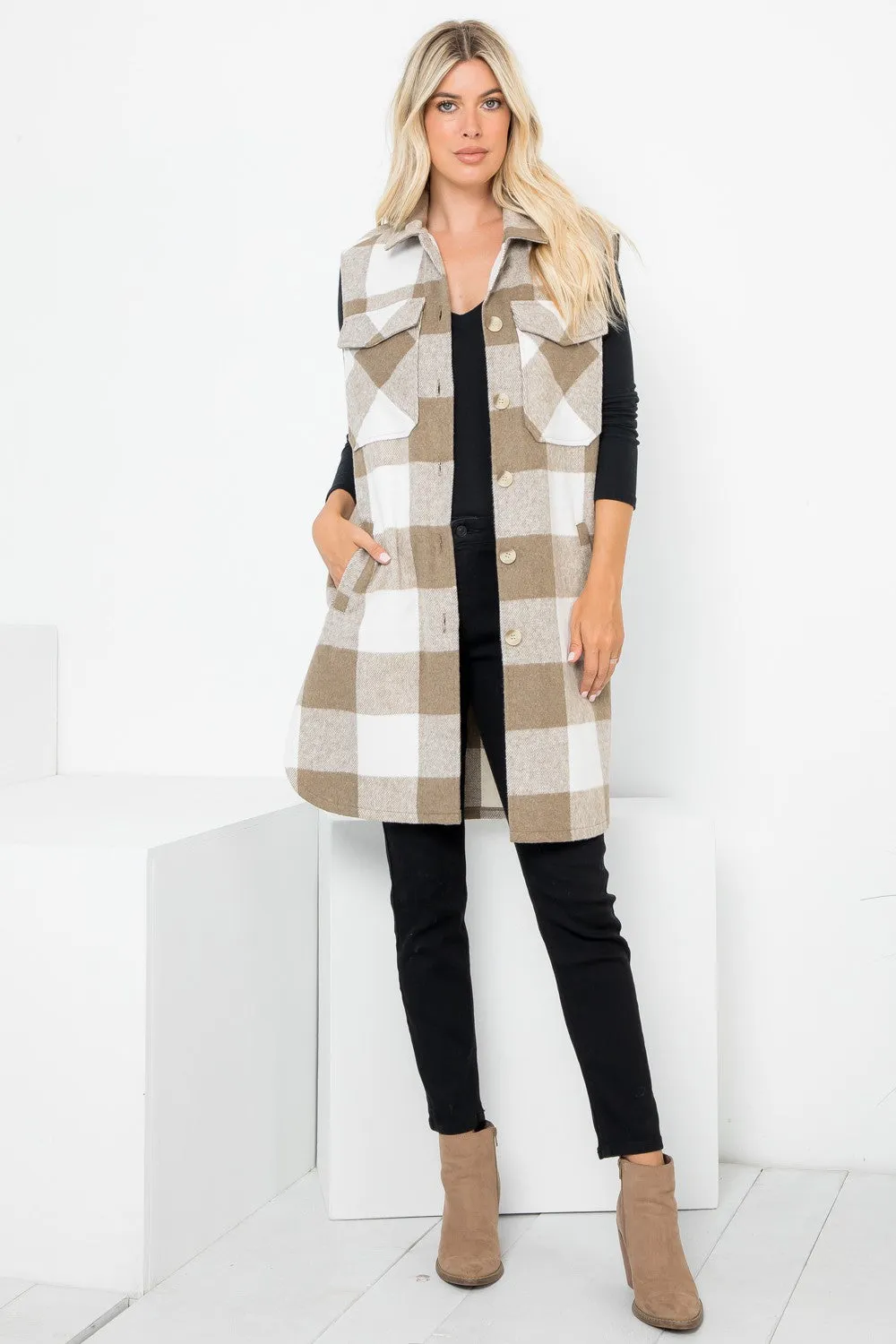 Long Plaid Vest