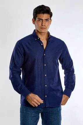 Long Sleeve Plain Shirt - NAVY