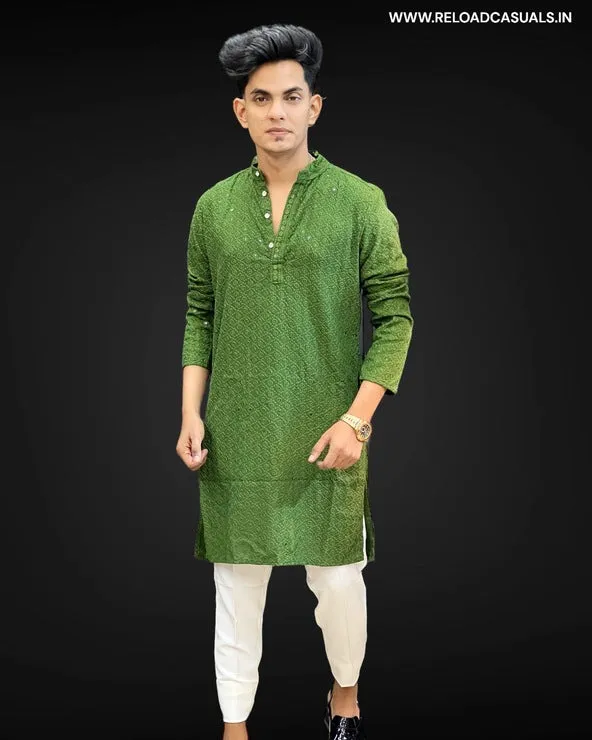 Lucknowi Kurta & Plain Pant - Combo