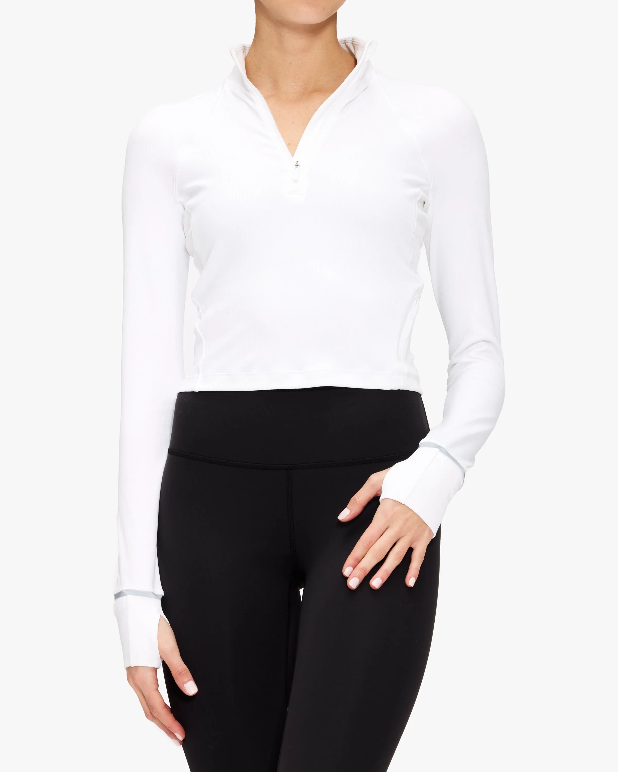 Lululemon It's Rulu Run Ribbed Cropped Half Zip