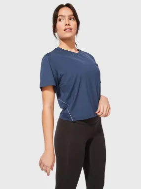 LULULEMON X BARRY'S BLUE VENTILATED OPEN-BACK TEE