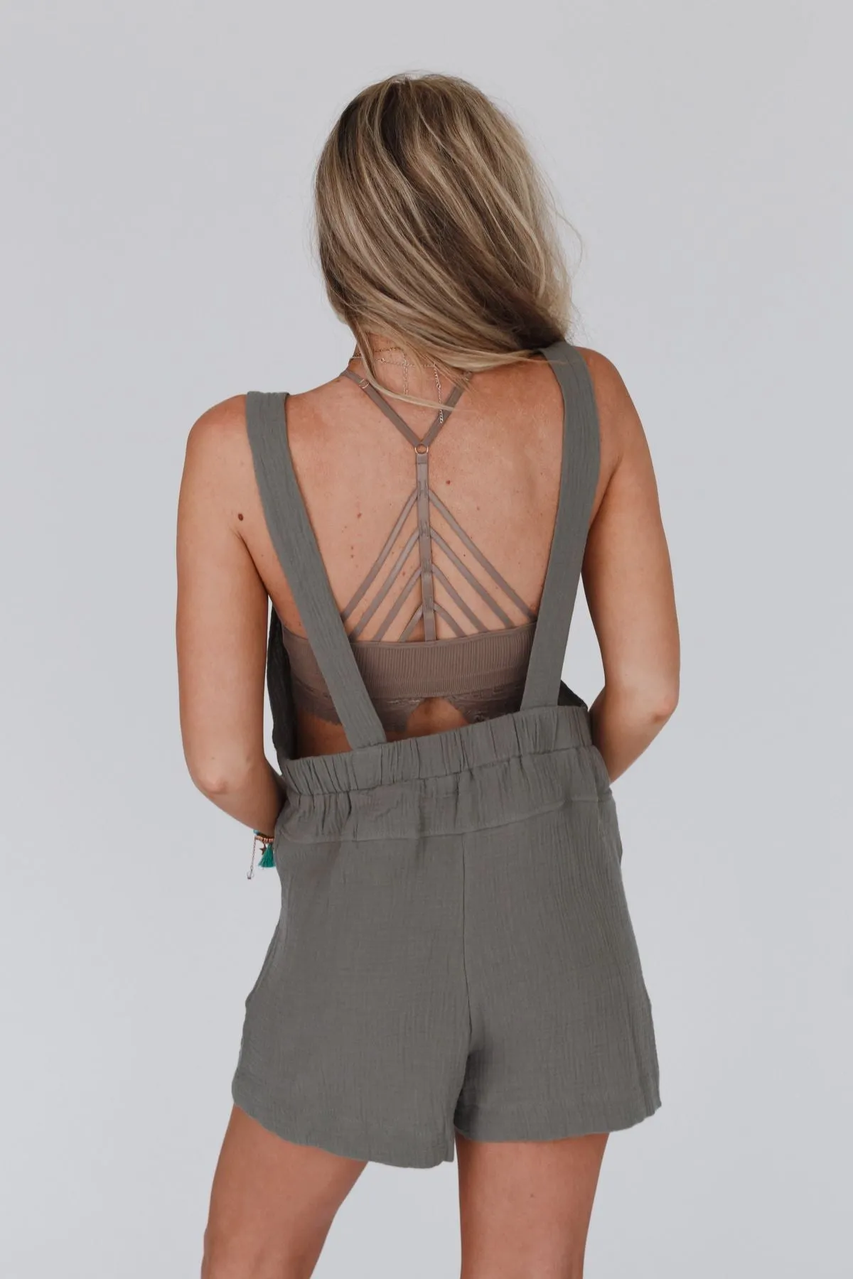 Matilda Loose Fit Romper - Olive