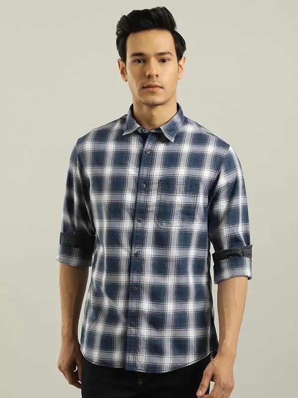 Men Checked Full Sleeve Cotton Blend Shirt