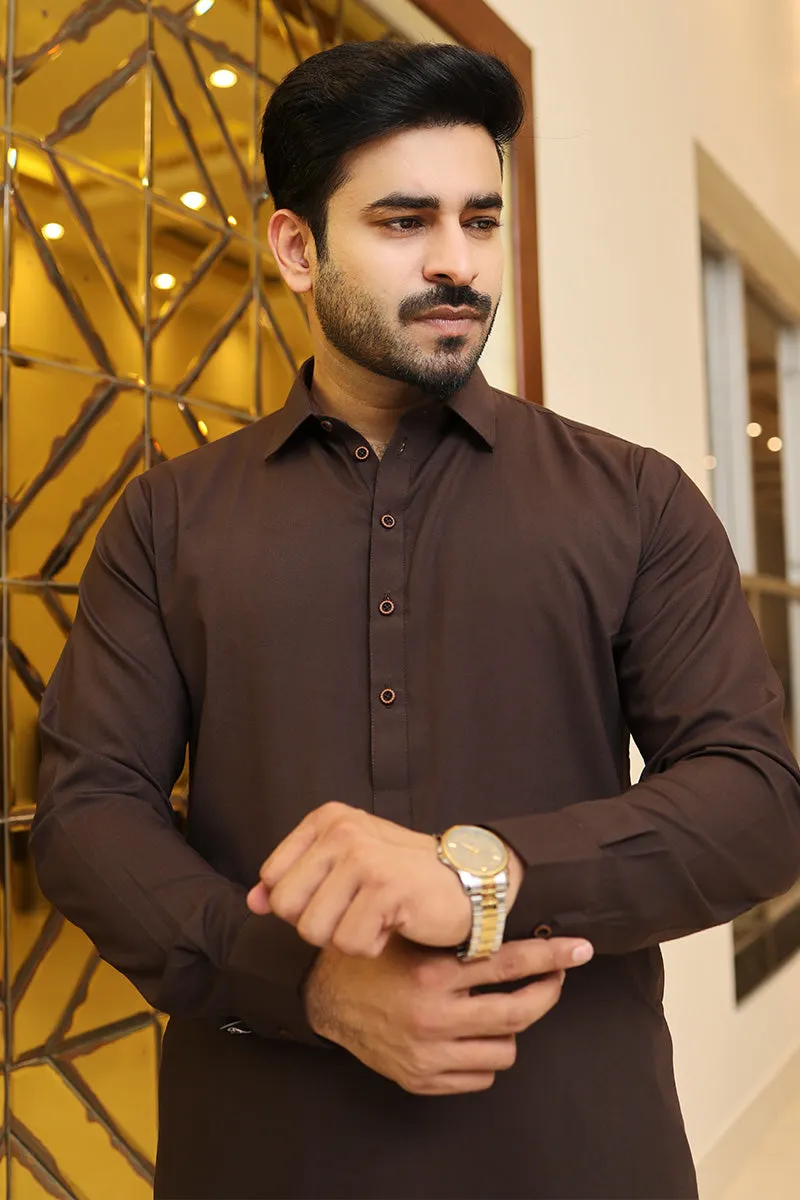 Men Premium Kameez Shalwar Chocolate