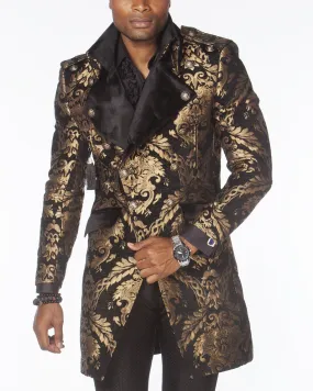 Men's Fashion Jacket - Majesty Gold/Black - Stylish - Coat - Long