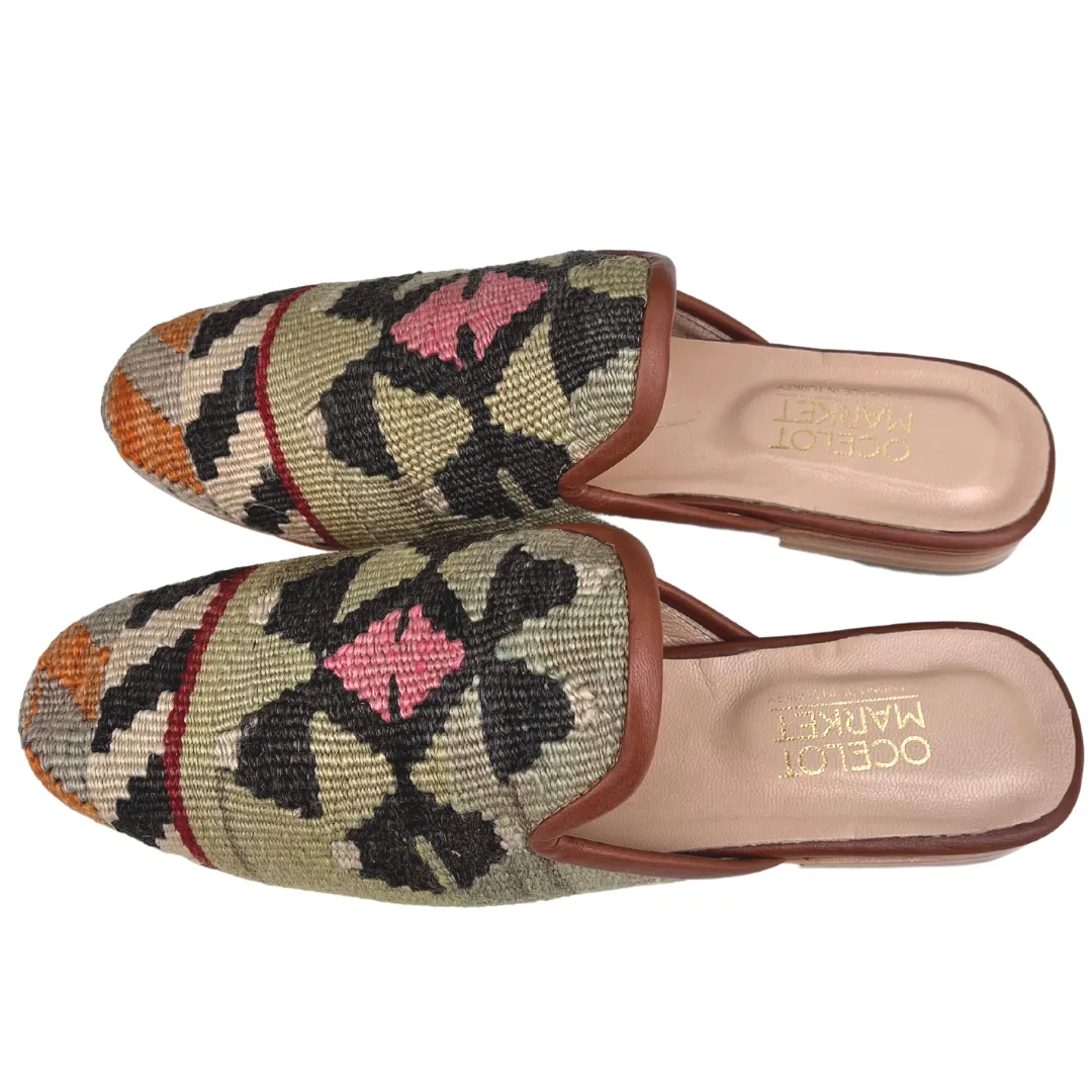 Men's Turkish Kilim Mule Patterned