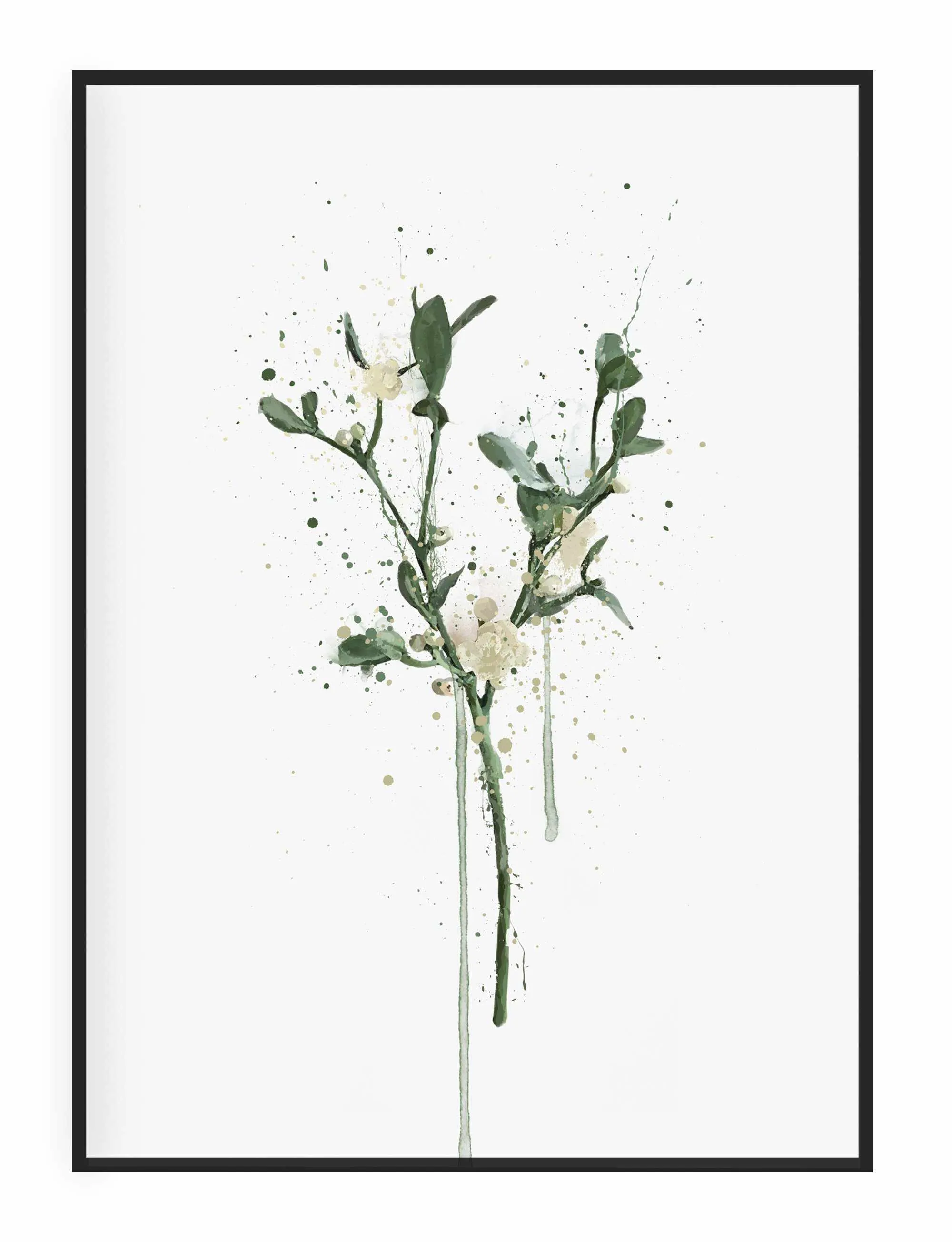 Mistletoe Wall Art Print  2.0, Contemporary and Stylish Christmas Decoration Alternative Xmas Decor