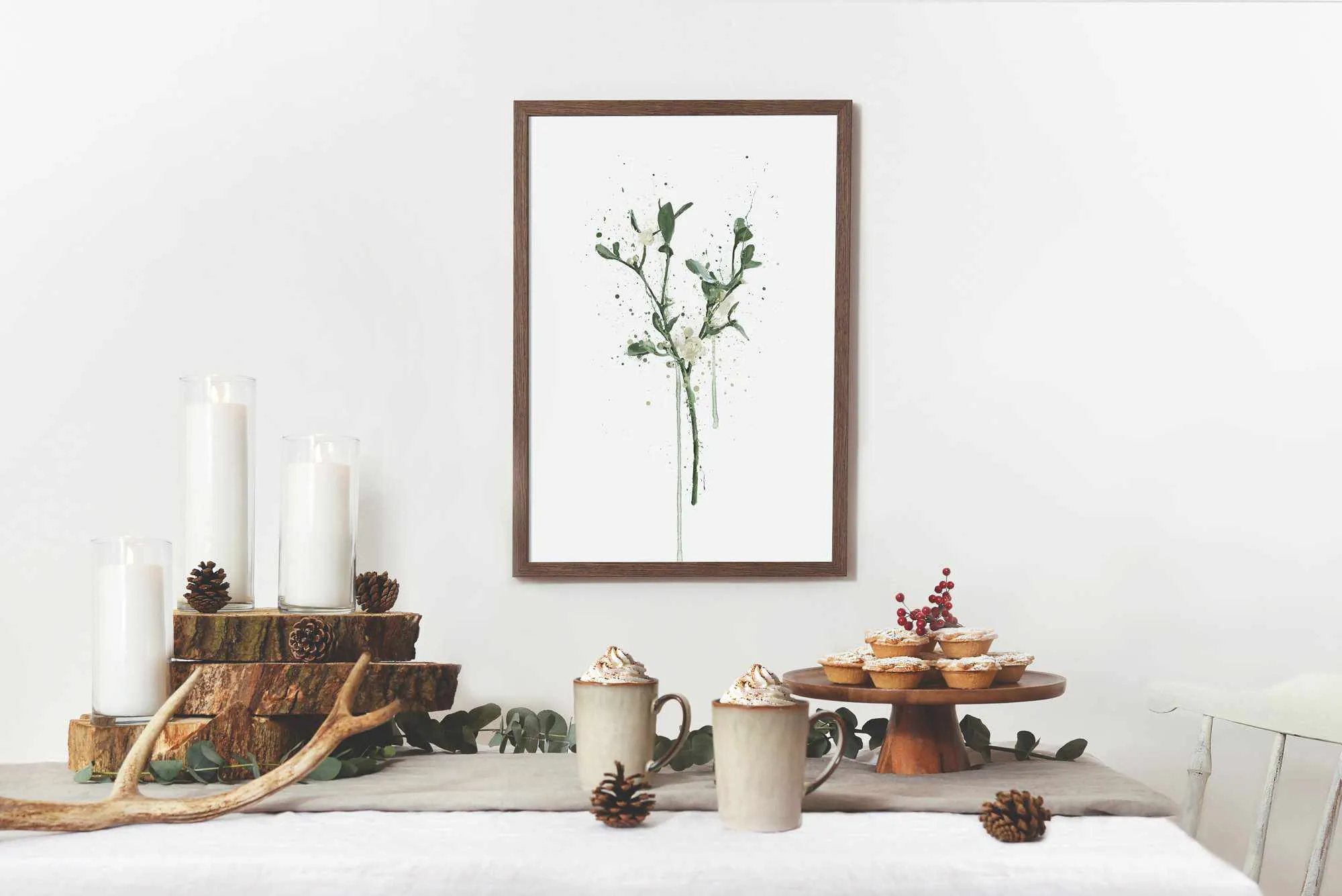 Mistletoe Wall Art Print  2.0, Contemporary and Stylish Christmas Decoration Alternative Xmas Decor