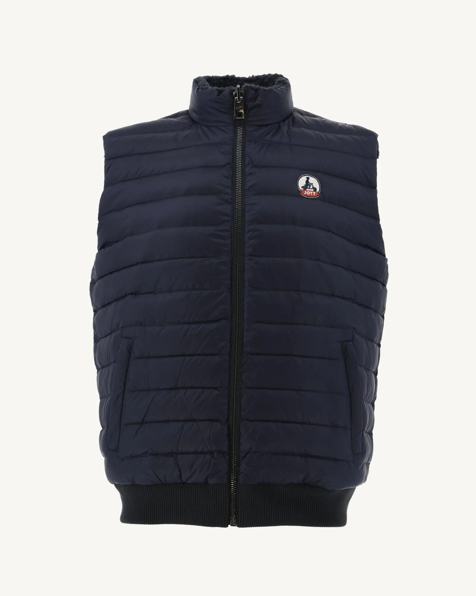 Navy Reversible sleevless down jacket Sami