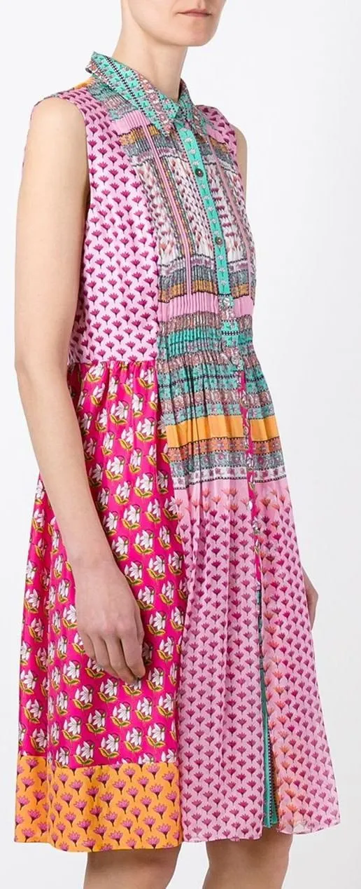 'Nieves' Printed Silk Dress