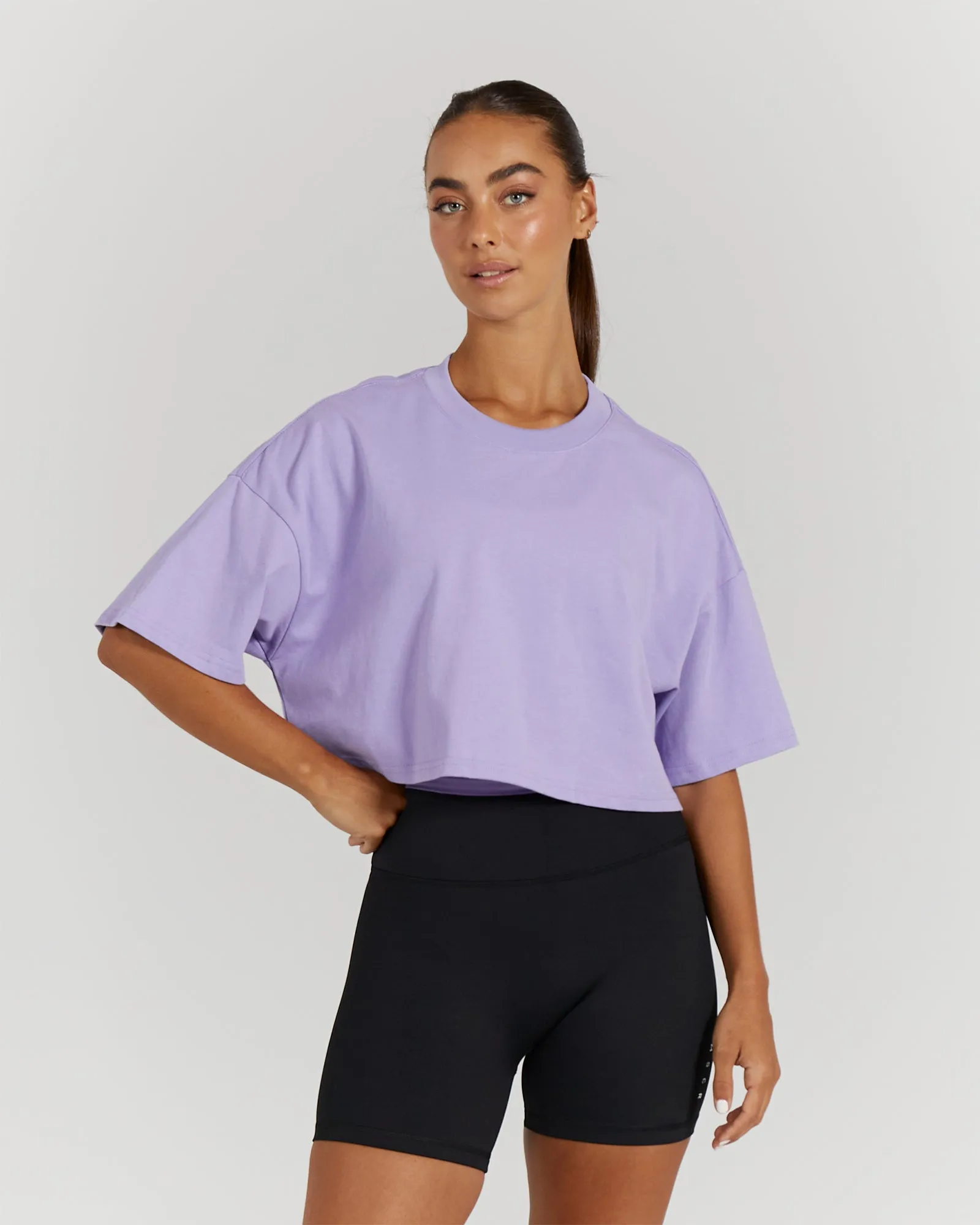 OVERSIZED CROP TEE - CALYPSO