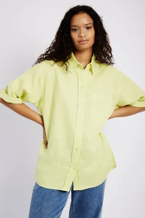 Oversized Linen Shirt in Lime