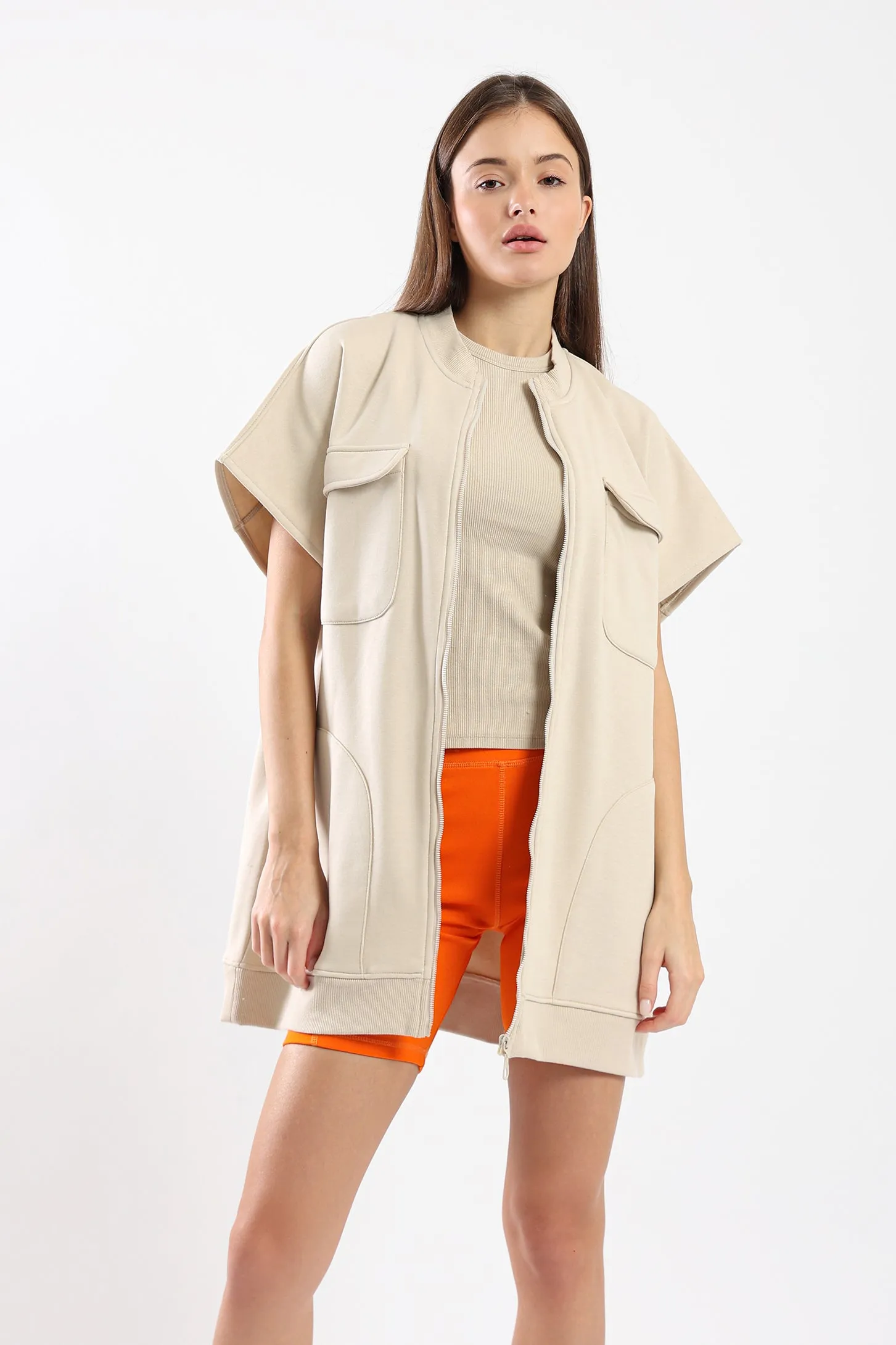 OVERSIZED VEST - BEIGE