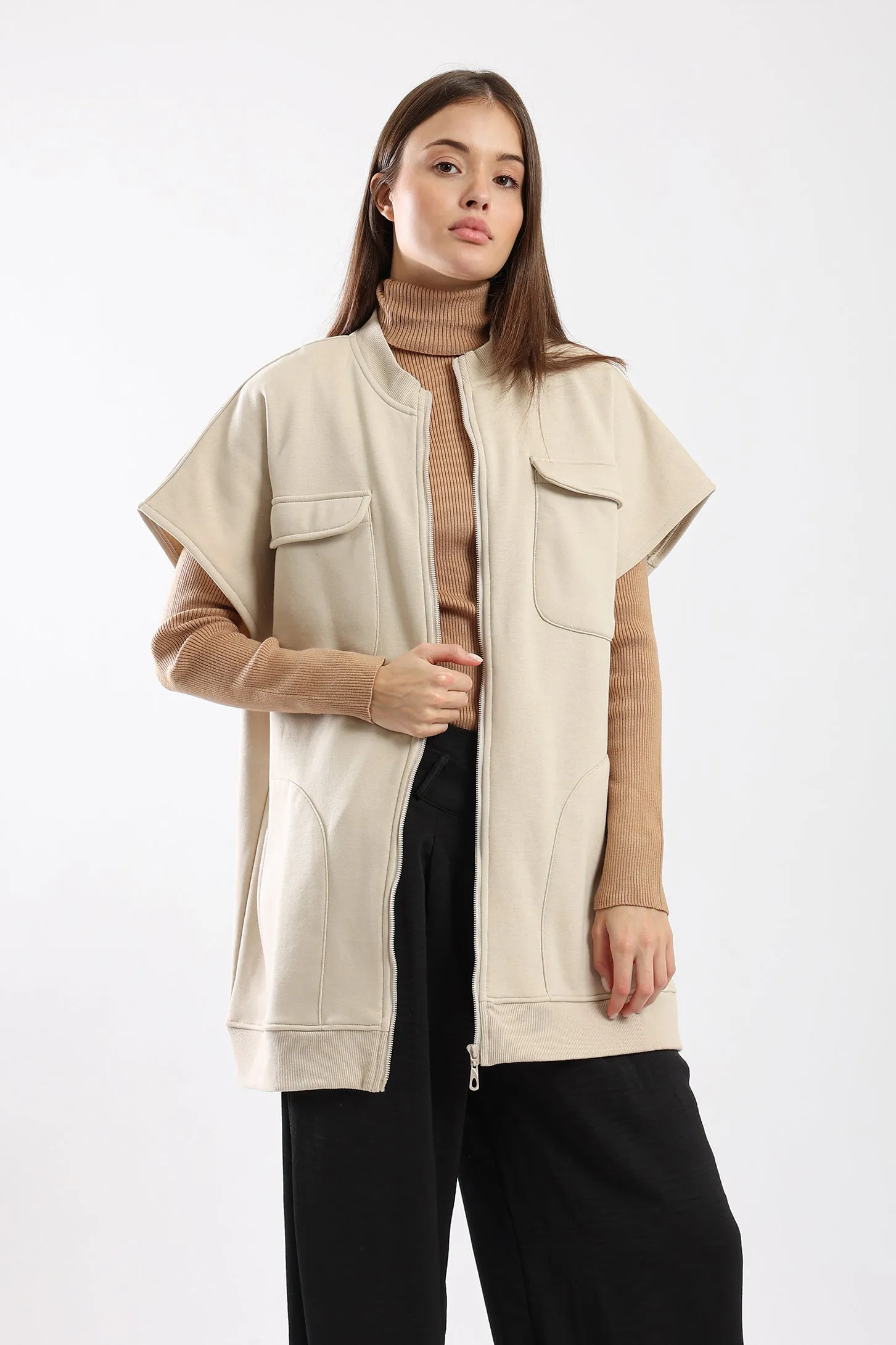 OVERSIZED VEST - BEIGE