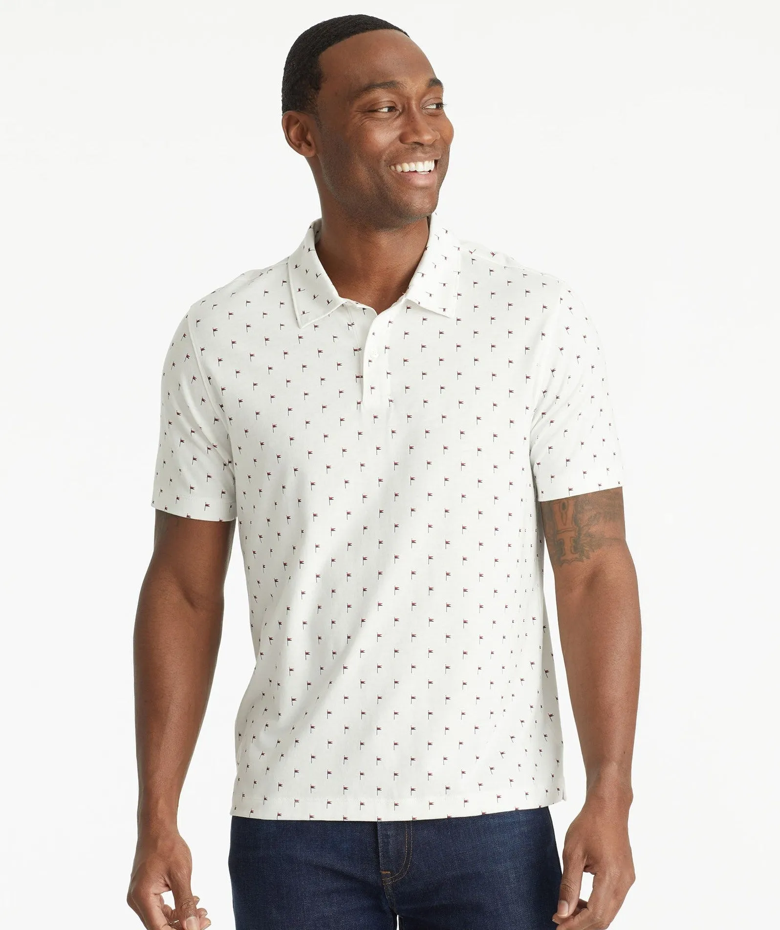 Patterned Performance Polo