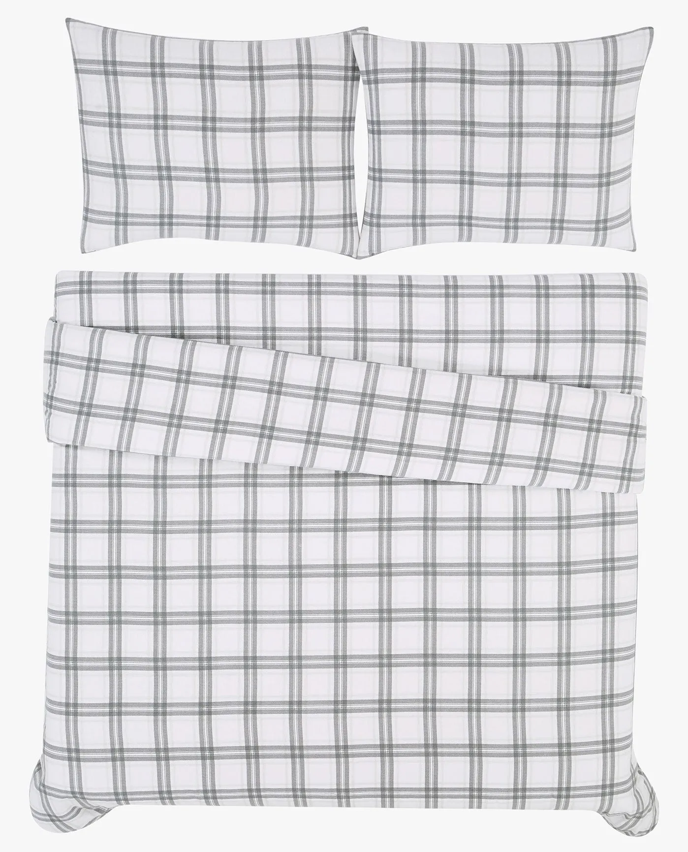 PLAID 3 PIECE FLANNEL COMFORTER SET