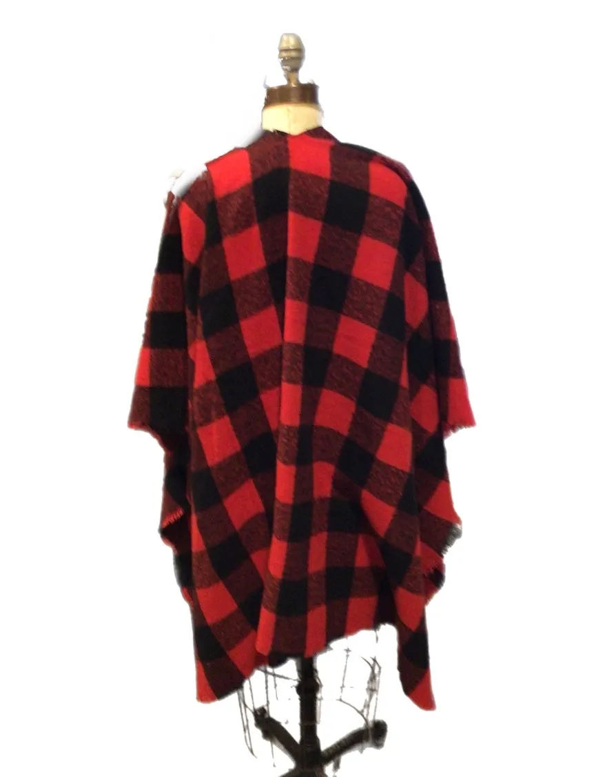 Plaid print winter wrap