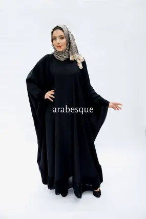 Plain Black Batwing Abaya (Open - Closed)