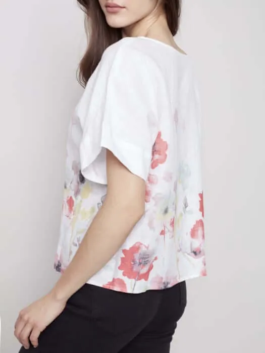 Printed Dolman Top