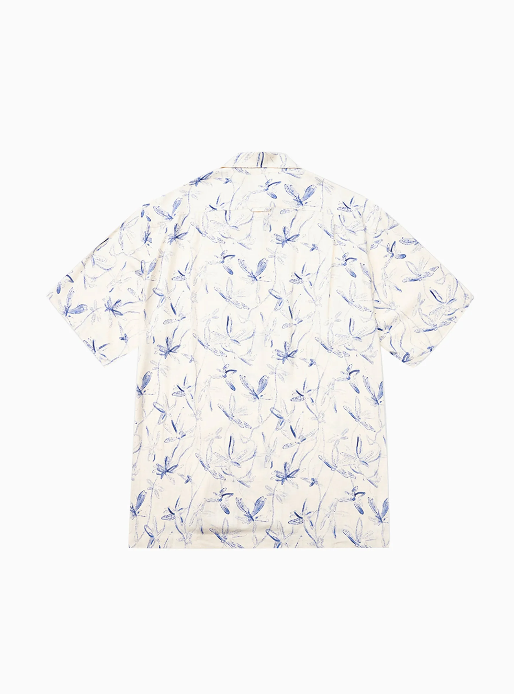 Printed Shirt Ecru & Blue