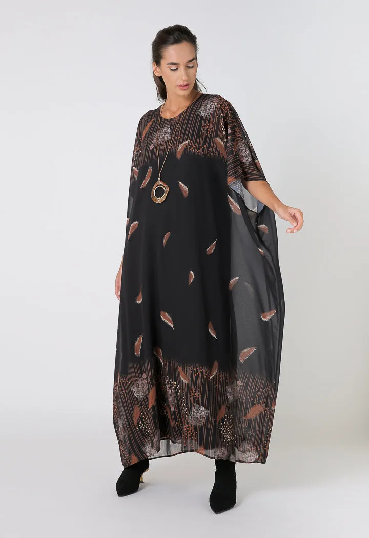 Printed Wide Maxi Dress