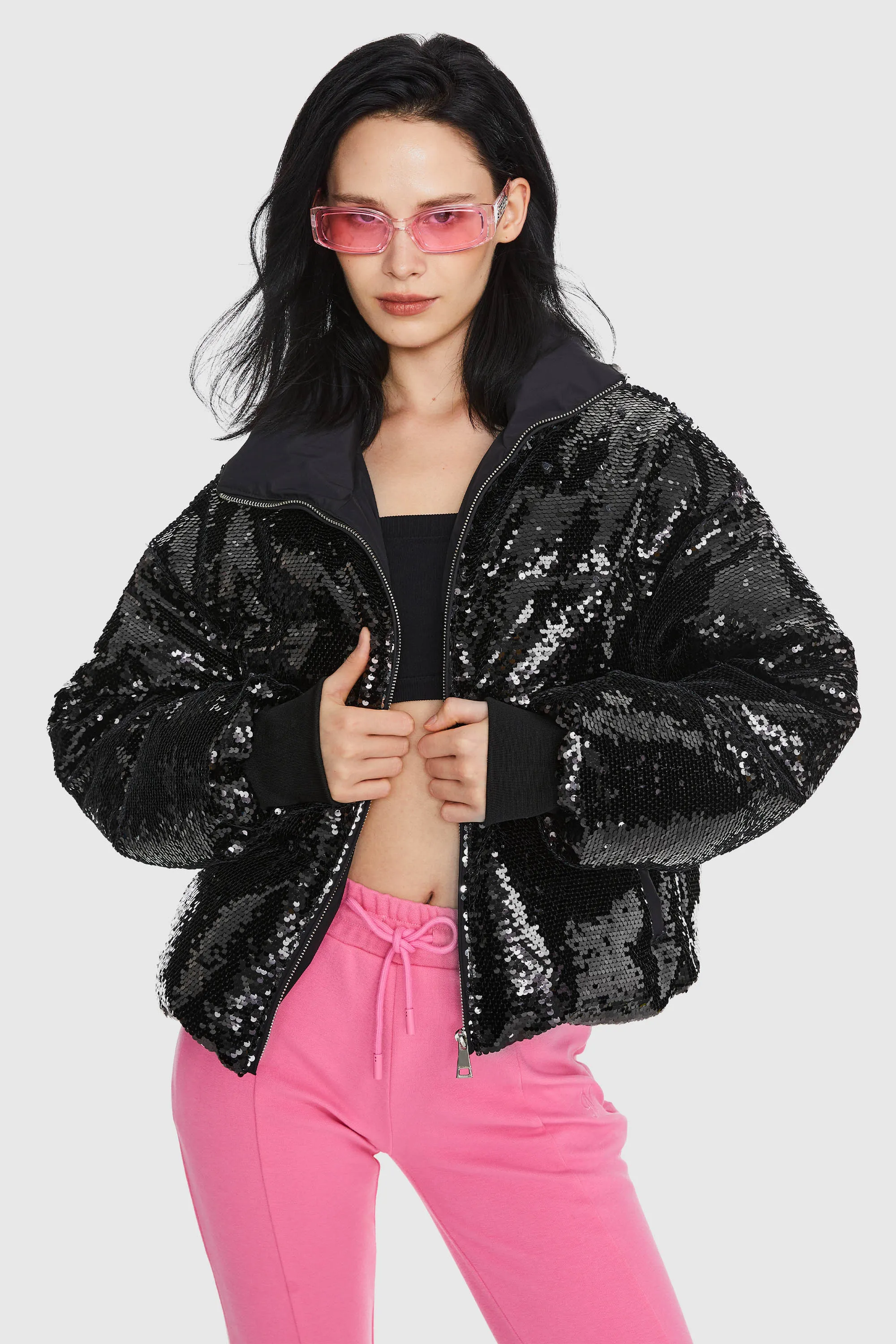 Puff-O O-Lab Shiny Sequin Stylish Glitter Jacket