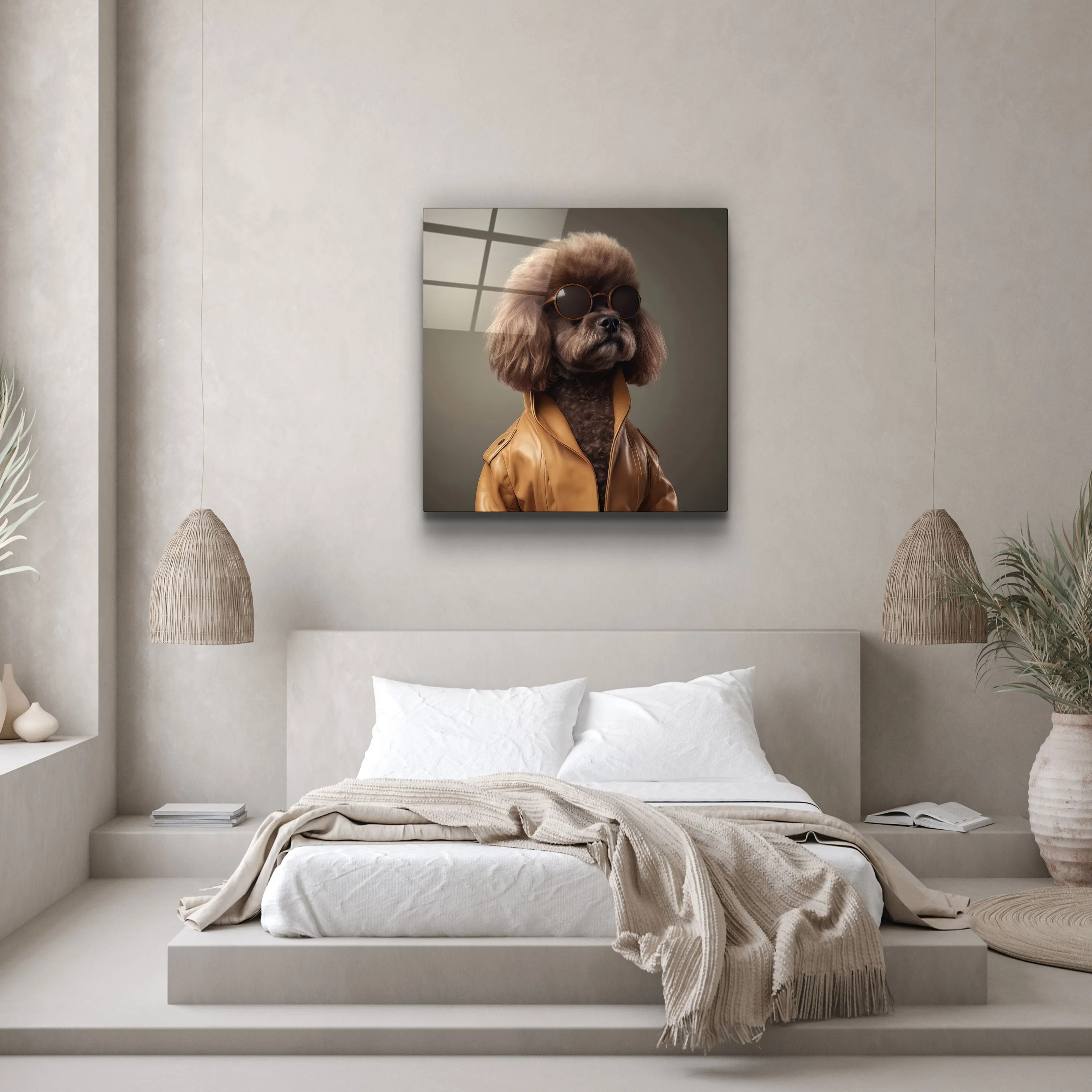 ."Stylish Dogs - V4". Designer's Collection Glass Wall Art