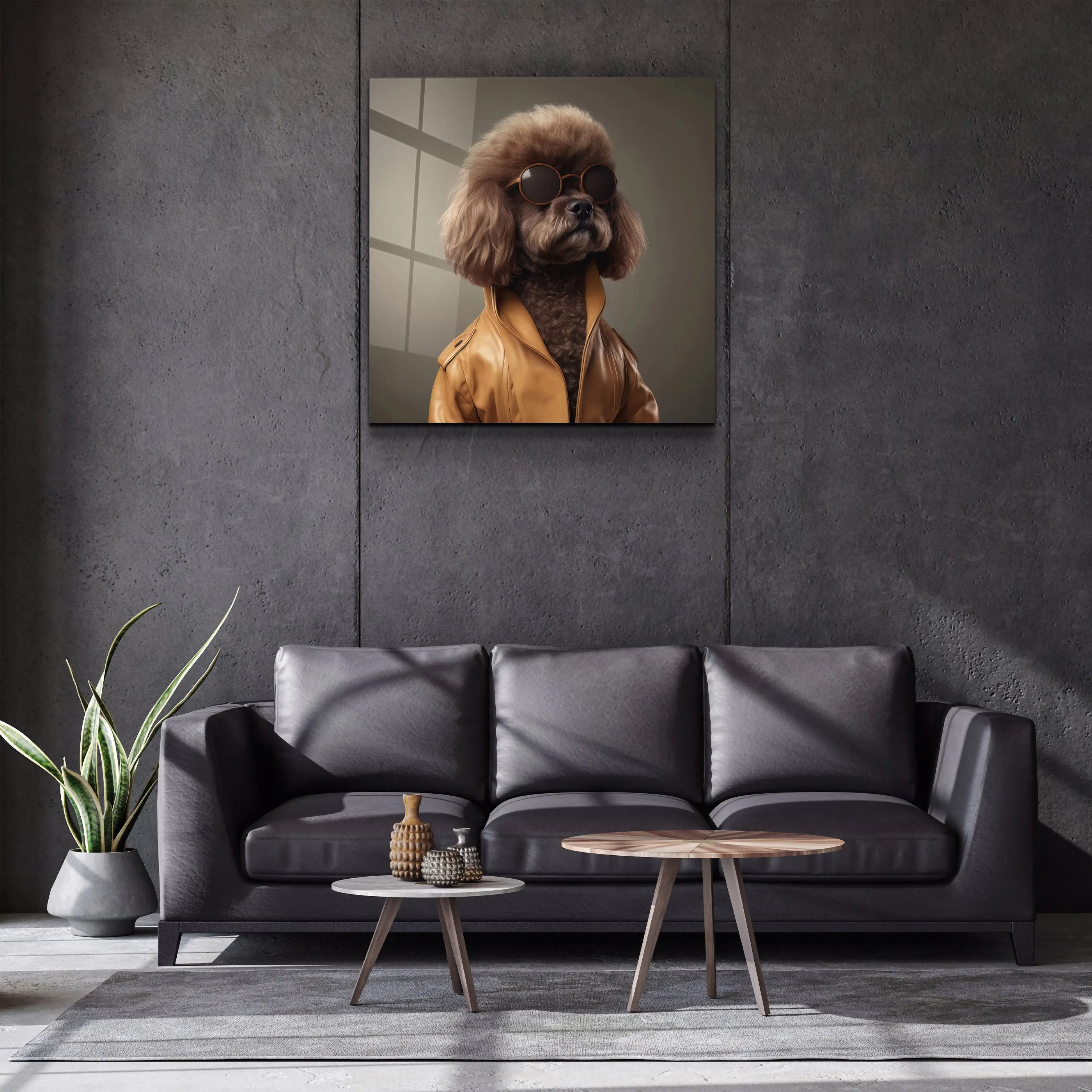 ."Stylish Dogs - V4". Designer's Collection Glass Wall Art