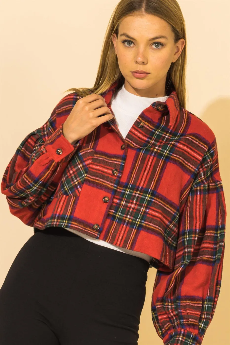 Red Plaid Crop Top