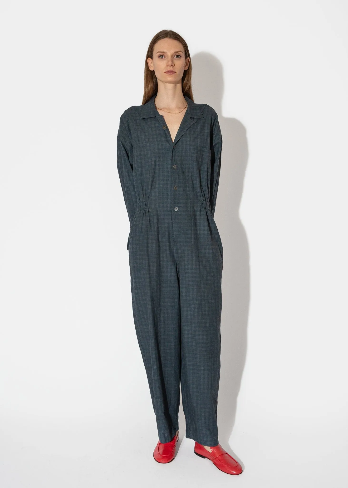 Relaxed Jumpsuit in Overdyed Plaid